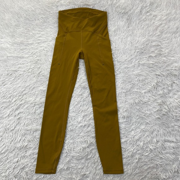 lululemon athletica Pants - Lululemon Pants Womens 4 Gold Spice Power Thru High Rise Tight 25" Leggings Yoga